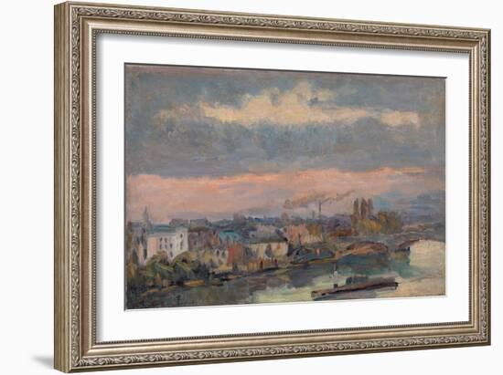 Along the Seine, before 1926 (Oil on Canvas)-Albert-Charles Lebourg-Framed Giclee Print