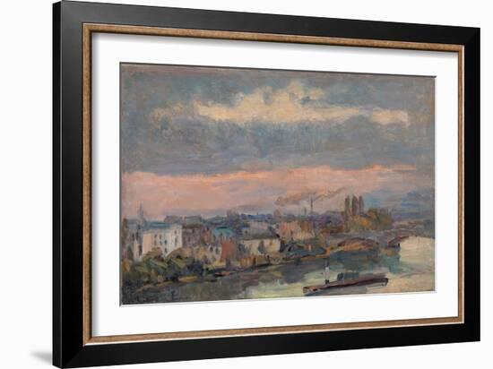 Along the Seine, before 1926 (Oil on Canvas)-Albert-Charles Lebourg-Framed Giclee Print
