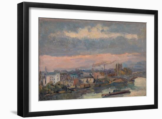 Along the Seine, before 1926 (Oil on Canvas)-Albert-Charles Lebourg-Framed Giclee Print