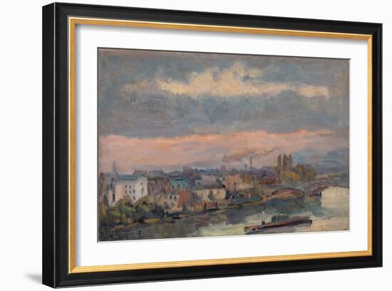 Along the Seine, before 1926 (Oil on Canvas)-Albert-Charles Lebourg-Framed Giclee Print