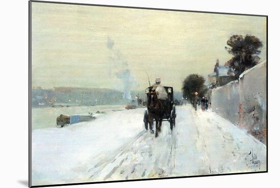 Along the Seine-Childe Hassam-Mounted Art Print