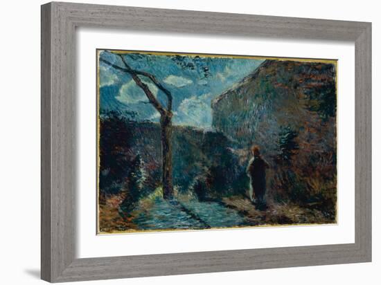 Along the Wall at Nightfall, 1881-Paul Gauguin-Framed Giclee Print