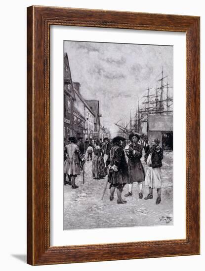 Along the Water Front in Old New York-Howard Pyle-Framed Giclee Print