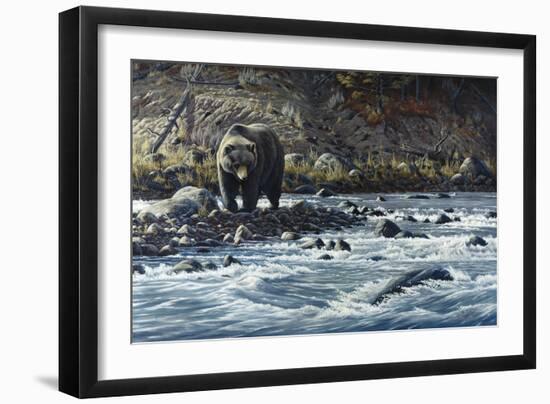 Along the Yellowstone - Grizzly-Wilhelm Goebel-Framed Giclee Print