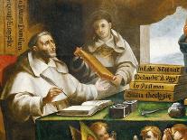 Saint Albert Writing, Apparition of Saint Paul to Saint Albert the Great and Saint Thomas Aquinas-Alonso Antonio Villamor-Giclee Print