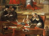 Saint Albert Writing, Apparition of Saint Paul to Saint Albert the Great and Saint Thomas Aquinas-Alonso Antonio Villamor-Giclee Print