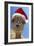 Alpaca Wearing Christmas Hat-null-Framed Photographic Print