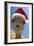 Alpaca Wearing Christmas Hat-null-Framed Photographic Print