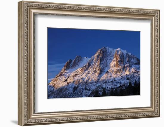 Alpenglow on Carson Peak Above Silver Lake, Eastern Sierra, California-David Wall-Framed Photographic Print