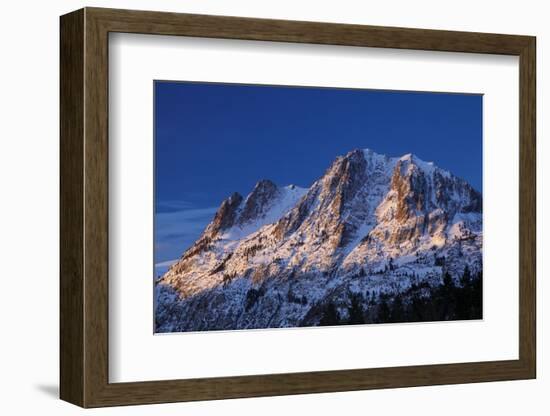 Alpenglow on Carson Peak Above Silver Lake, Eastern Sierra, California-David Wall-Framed Photographic Print