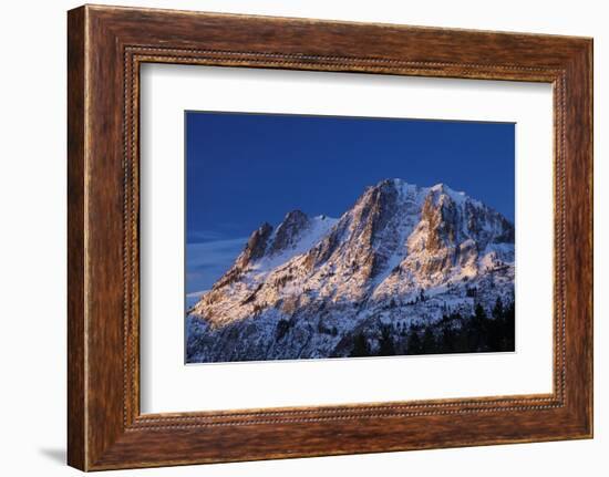 Alpenglow on Carson Peak Above Silver Lake, Eastern Sierra, California-David Wall-Framed Photographic Print