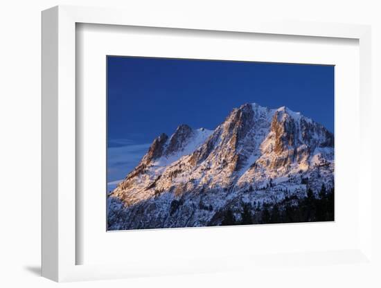 Alpenglow on Carson Peak Above Silver Lake, Eastern Sierra, California-David Wall-Framed Photographic Print