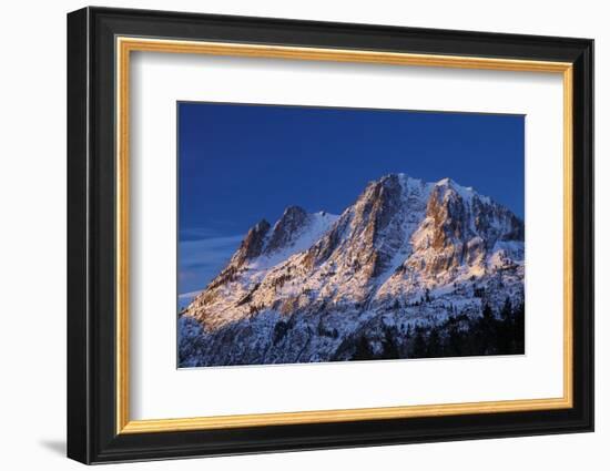Alpenglow on Carson Peak Above Silver Lake, Eastern Sierra, California-David Wall-Framed Photographic Print