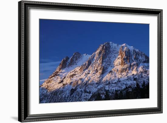 Alpenglow on Carson Peak Above Silver Lake, Eastern Sierra, California-David Wall-Framed Photographic Print