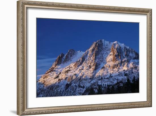 Alpenglow on Carson Peak Above Silver Lake, Eastern Sierra, California-David Wall-Framed Photographic Print