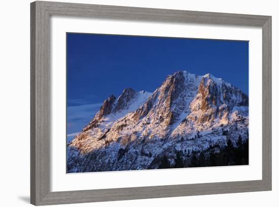 Alpenglow on Carson Peak Above Silver Lake, Eastern Sierra, California-David Wall-Framed Photographic Print