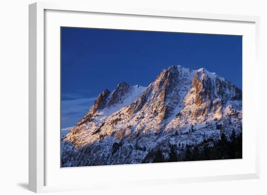 Alpenglow on Carson Peak Above Silver Lake, Eastern Sierra, California-David Wall-Framed Photographic Print