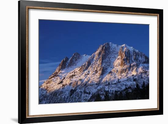 Alpenglow on Carson Peak Above Silver Lake, Eastern Sierra, California-David Wall-Framed Photographic Print