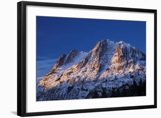 Alpenglow on Carson Peak Above Silver Lake, Eastern Sierra, California-David Wall-Framed Photographic Print