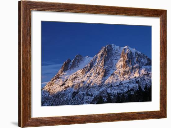 Alpenglow on Carson Peak Above Silver Lake, Eastern Sierra, California-David Wall-Framed Photographic Print