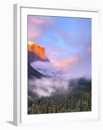 Alpenglow, Sunset Colors the Top of El Capitan, Yosemite, California, USA-Tom Norring-Framed Photographic Print