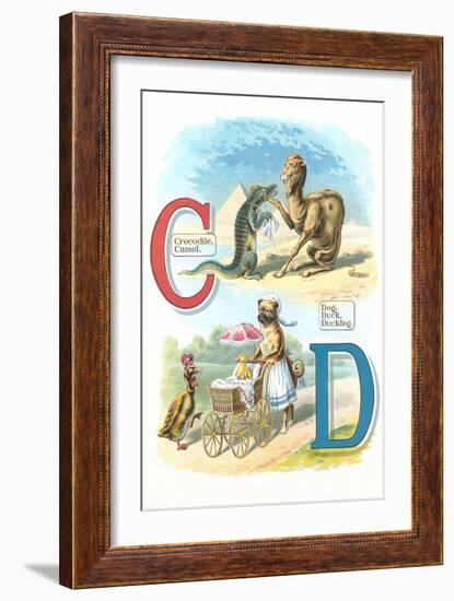 Alphabet Animals, C and D-null-Framed Art Print