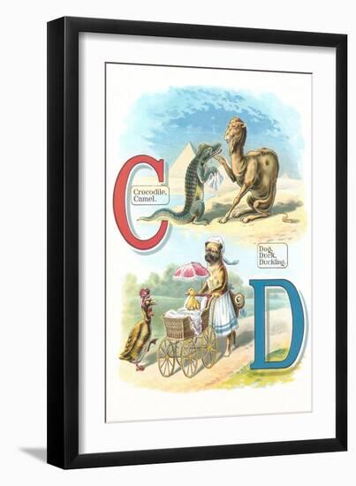 Alphabet Animals, C and D-null-Framed Art Print