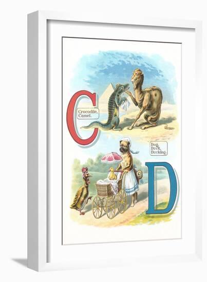 Alphabet Animals, C and D-null-Framed Art Print