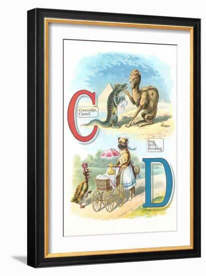 Alphabet Animals, C and D-null-Framed Art Print