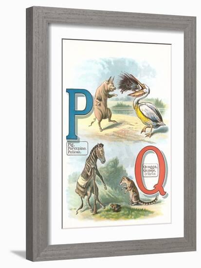 Alphabet Animals, P and Q-null-Framed Art Print