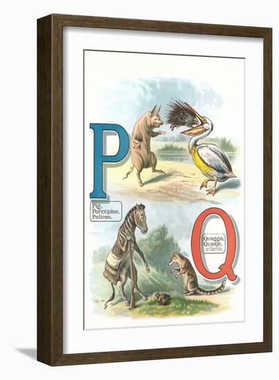 Alphabet Animals, P and Q-null-Framed Art Print