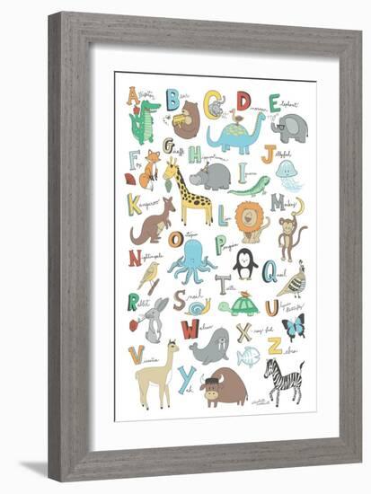 Alphabet Animals-Elizabeth Caldwell-Framed Giclee Print