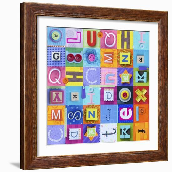 Alphabet Collage (Repeat)-Holli Conger-Framed Giclee Print