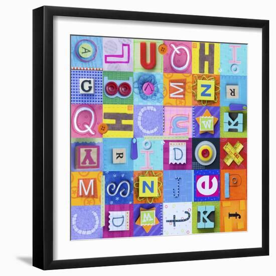 Alphabet Collage (Repeat)-Holli Conger-Framed Giclee Print