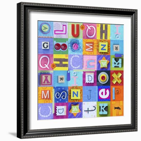 Alphabet Collage (Repeat)-Holli Conger-Framed Giclee Print