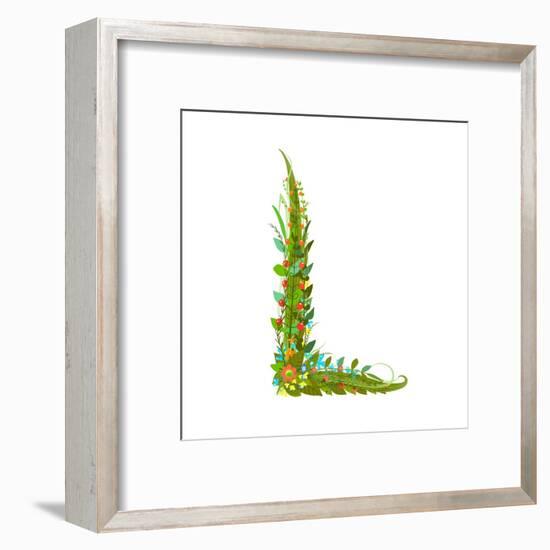 Alphabet Decorative Floral Letter L.-Popmarleo-Framed Art Print