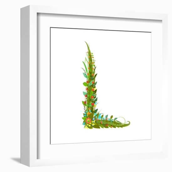 Alphabet Decorative Floral Letter L.-Popmarleo-Framed Art Print