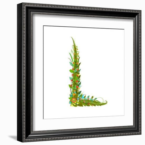 Alphabet Decorative Floral Letter L.-Popmarleo-Framed Art Print