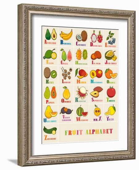 Alphabet & Fruit Vector Set-coffeee_in-Framed Art Print