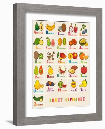 Alphabet & Fruit Vector Set-coffeee_in-Framed Art Print