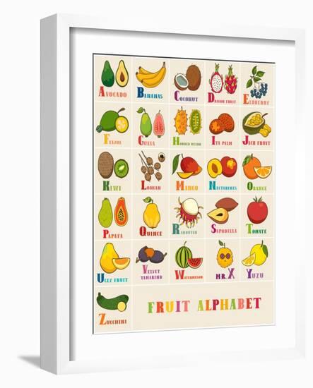 Alphabet & Fruit Vector Set-coffeee_in-Framed Art Print