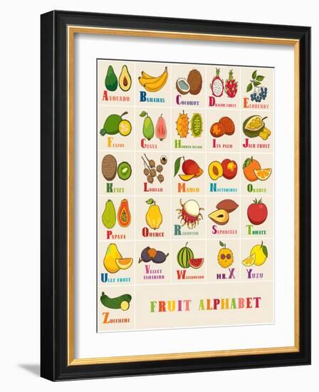 Alphabet & Fruit Vector Set-coffeee_in-Framed Art Print