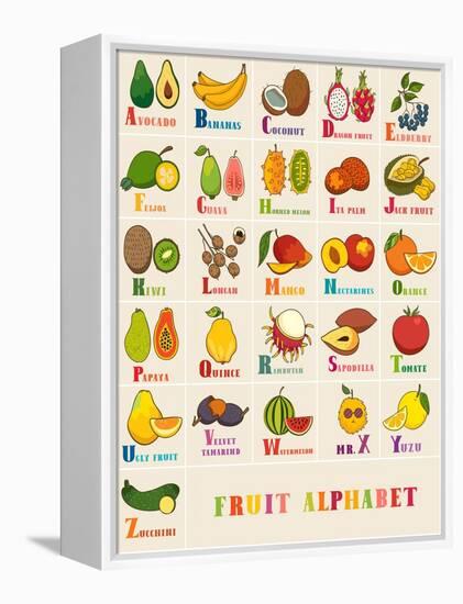 Alphabet & Fruit Vector Set-coffeee_in-Framed Stretched Canvas