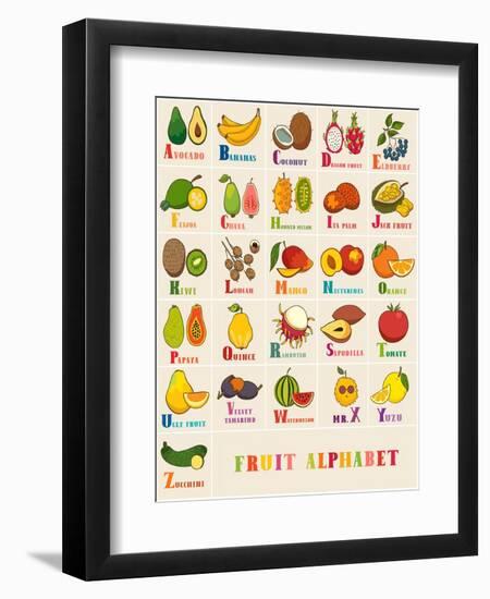 Alphabet & Fruit Vector Set-coffeee_in-Framed Premium Giclee Print