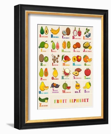 Alphabet & Fruit Vector Set-coffeee_in-Framed Premium Giclee Print