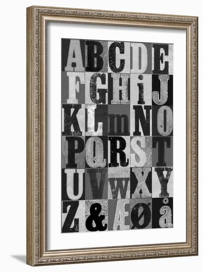 Alphabet Grey-Pernille Folcarelli-Framed Art Print