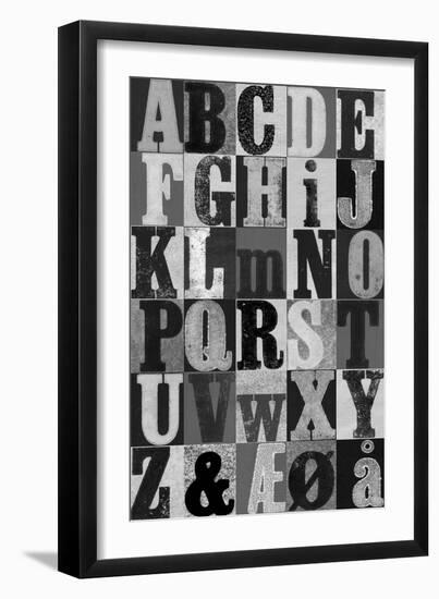 Alphabet Grey-Pernille Folcarelli-Framed Art Print