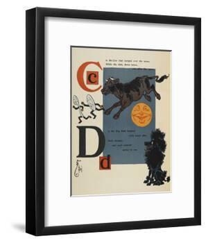 Alphabet Page: C and D. the Cow That Jumped Over the Moon. the Dog That Laughed-William Denslow-Framed Giclee Print