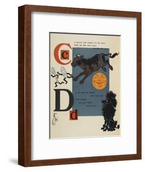 Alphabet Page: C and D. the Cow That Jumped Over the Moon. the Dog That Laughed-William Denslow-Framed Giclee Print