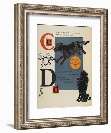 Alphabet Page: C and D. the Cow That Jumped Over the Moon. the Dog That Laughed-William Denslow-Framed Giclee Print